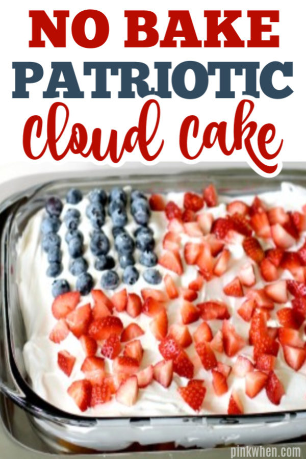 No bake cloud cake ready to serve.