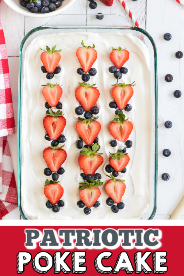 This Strawberry Poke Cake is one of my favorite, easy, dessert recipes. Made with a moist white cake mix, strawberry gelatin mixture, whipped cream, and strawberries to top it off. It’s a light and fresh cake your whole family is sure to enjoy.