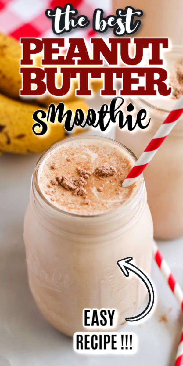 This delicious peanut butter and banana smoothie is made with real bananas, protein powder, peanut butter, honey, and more! It's a delicious and filling breakfast recipe you're going to make over and over!