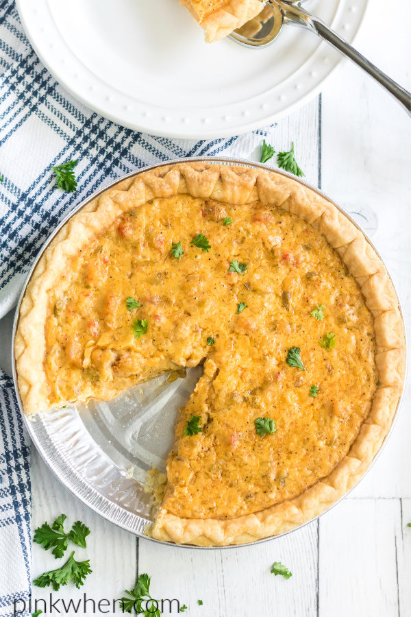 Slice of pie removed from the dish and ready to serve.