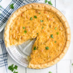 Crawfish Pie sliced and ready to eat.