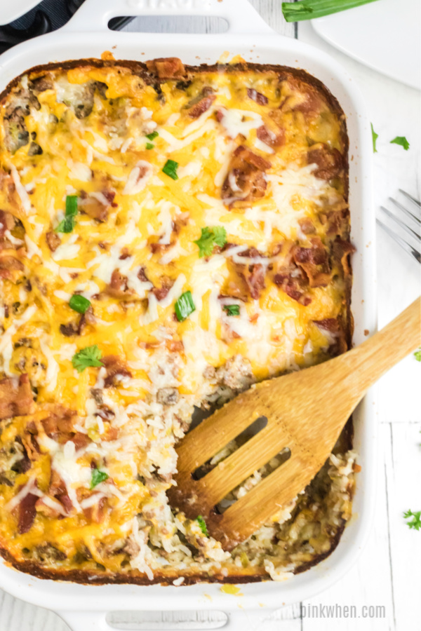 Hamburger casserole scooped