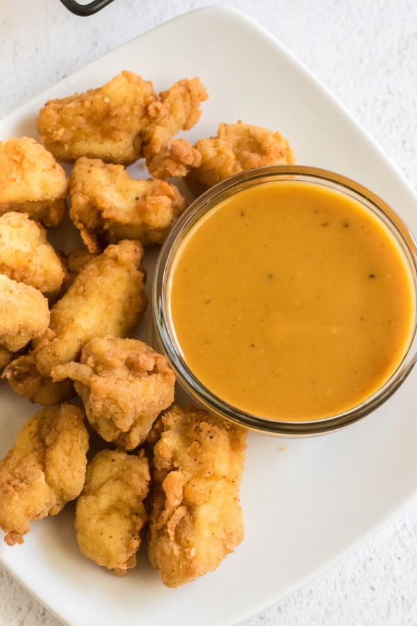 Copycat homemade chick fil a sauce in a bowl. 