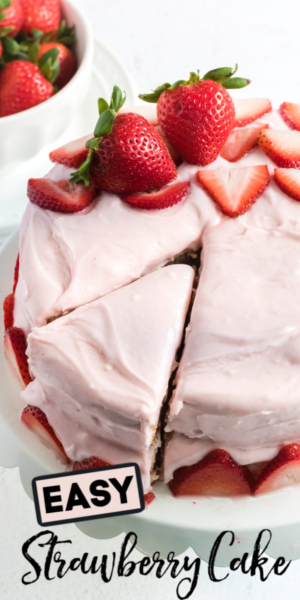 This delicious Strawberry Cake is made with fresh strawberries, strawberry reduction, homemade strawberry cream cheese frosting, and more. It's actually a lot simpler than it sounds! It's the perfect summertime strawberry dessert that will wow your friends and family alike.