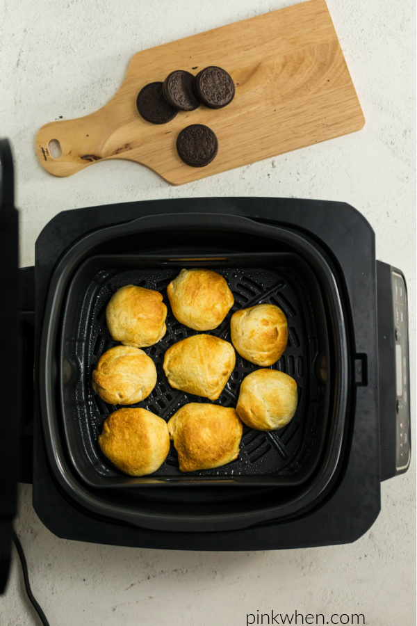 Golden brown air fried OREOs