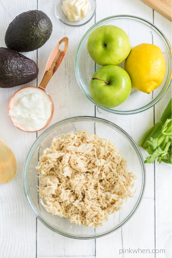 Chicken Salad ingredients. 