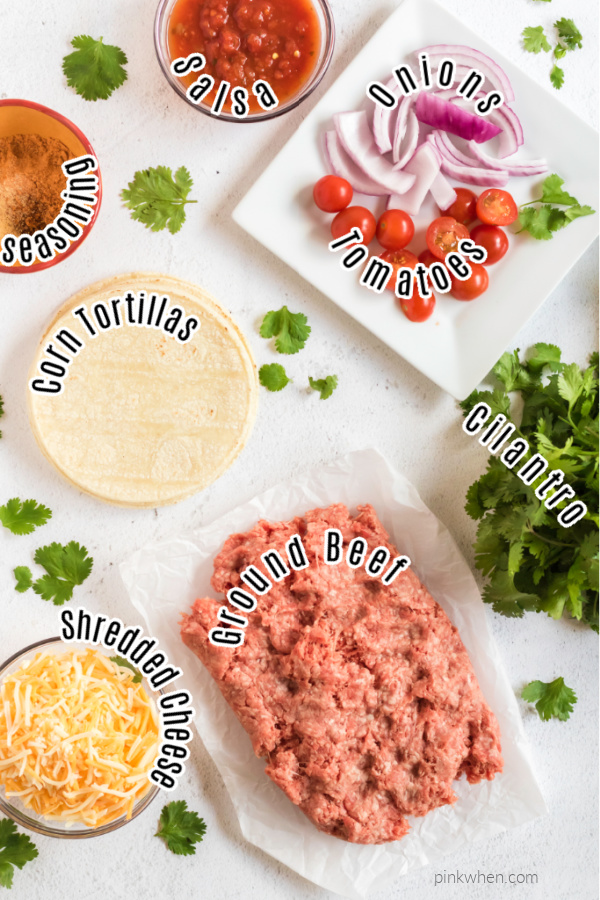 Ingredients needed for street tacos.