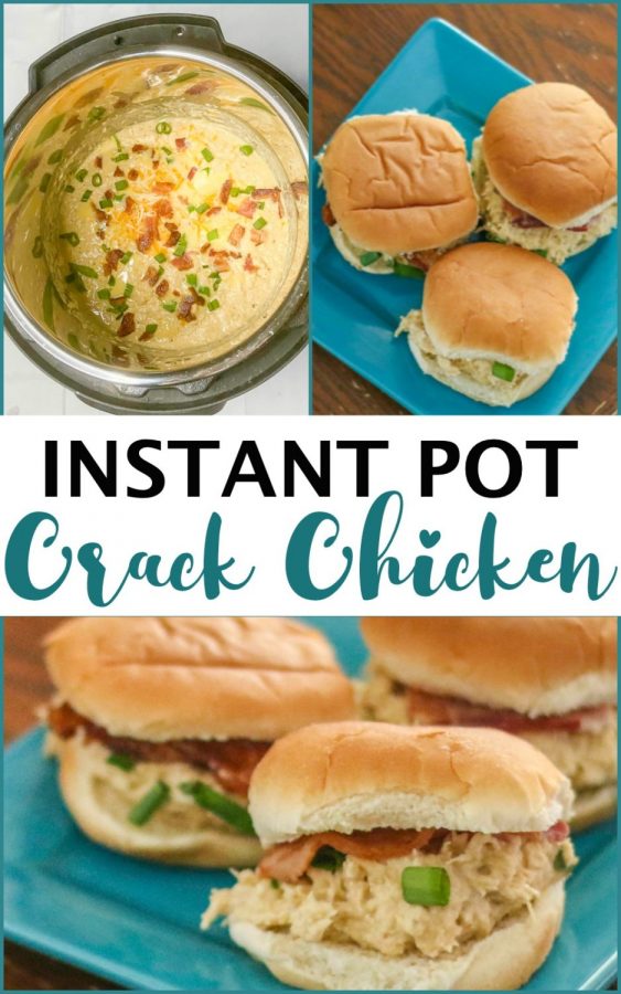 Instant Pot Crack Chicken picture collage for Pinterest.