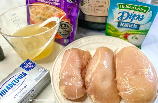 Ingredients needed for Instant Pot Crack Chicken