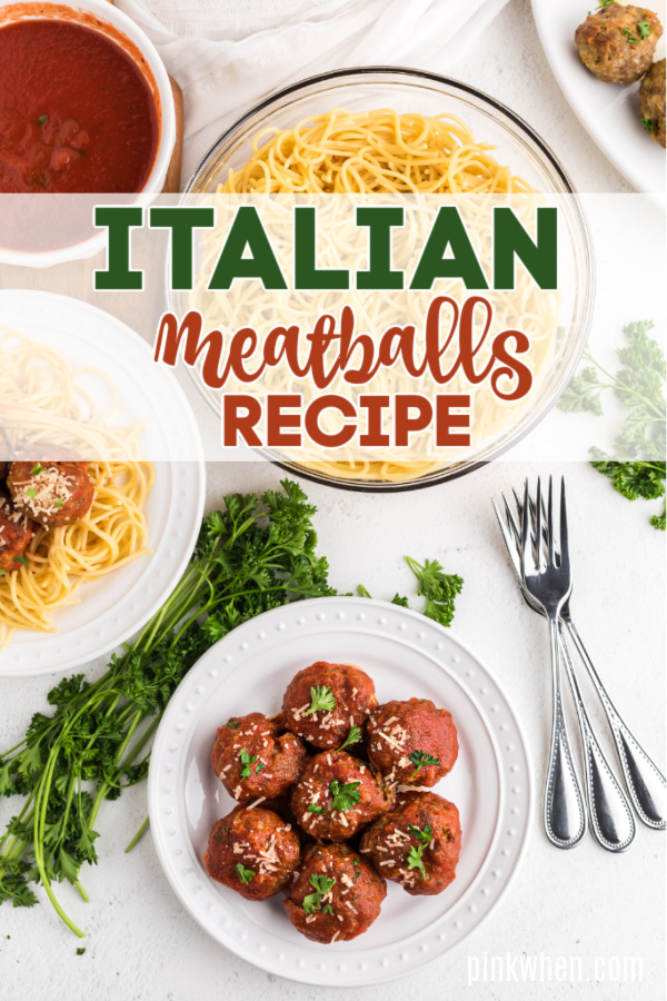 Homemade Italian Meatballs on a plate. 