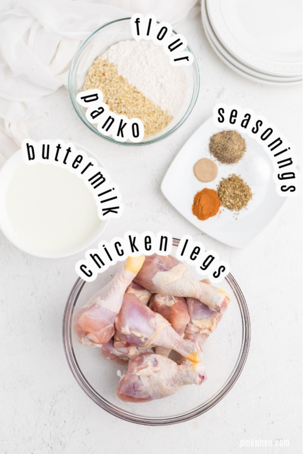Ingredients needed for Air Fryer Copycat KFC Chicken.