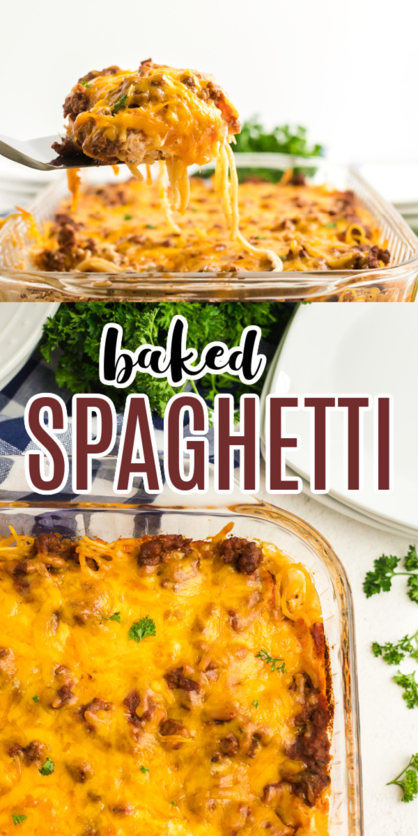 KID APPROVED!! This easy baked spaghetti is made with lean ground beef, noodles, cheese, seasonings, and more. It's an easy recipe the whole family will enjoy.
