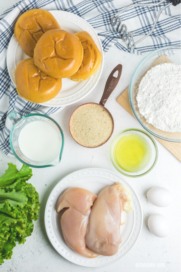 Ingredients needed for Chick Fil A Chicken Sandwich copycat recipe