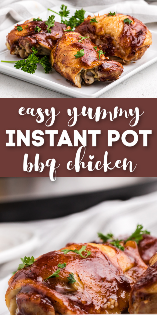 Instant Pot BBQ Chicken Thighs made in the pressure cooker are one of our favorite ways to make chicken! They are always moist, juicy, and tender, and the flavors are amazing. Made with bone-in, skin-on chicken thighs, BBQ sauce, and the perfect blend of seasonings to give this BBQ chicken a little extra kick your whole family will rave over.