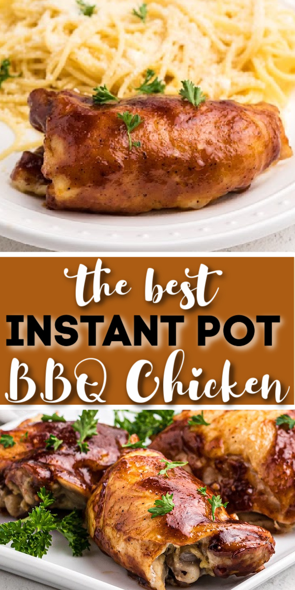Instant Pot BBQ Chicken Thighs made in the pressure cooker are one of our favorite ways to make chicken! They are always moist, juicy, and tender, and the flavors are amazing. Made with bone-in, skin-on chicken thighs, BBQ sauce, and the perfect blend of seasonings to give this BBQ chicken a little extra kick your whole family will rave over.