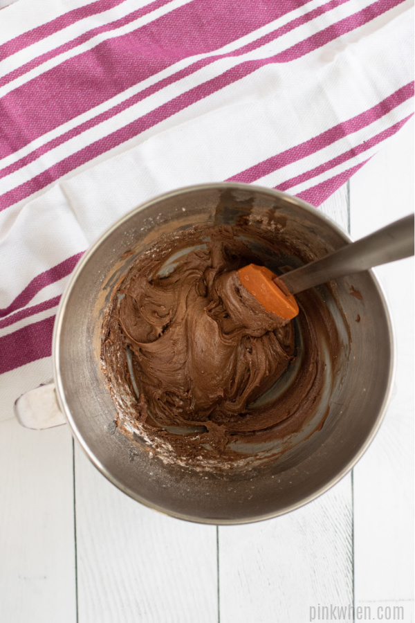 frosting for brownies in a large mixing bowl. 
