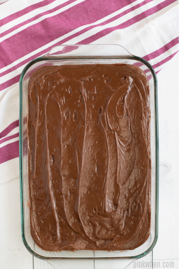 Lunch lady brownies after added frosting.