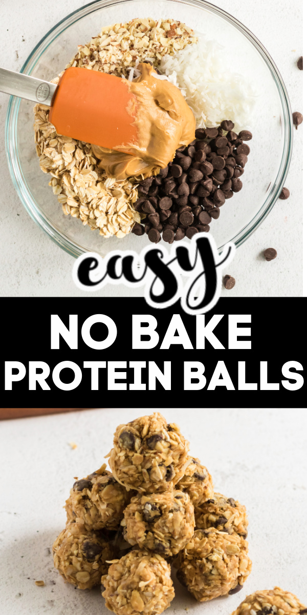 A favorite family treat! These No Bake Protein Balls are full of good carbs, healthy protein, and high in fiber. Made with oats, shredded coconut, peanut butter, chopped almonds, honey, and more. A perfect quick and easy on-the-go snack for after school activities, workouts, and more. Easy to create in bulk and freeze for later!