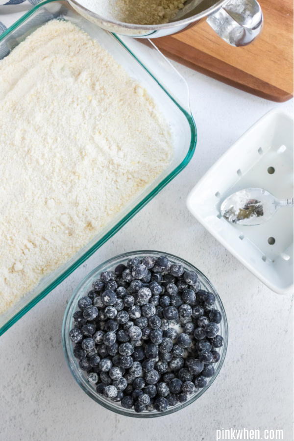 Blueberry with sugar and cornstarch mixed.
