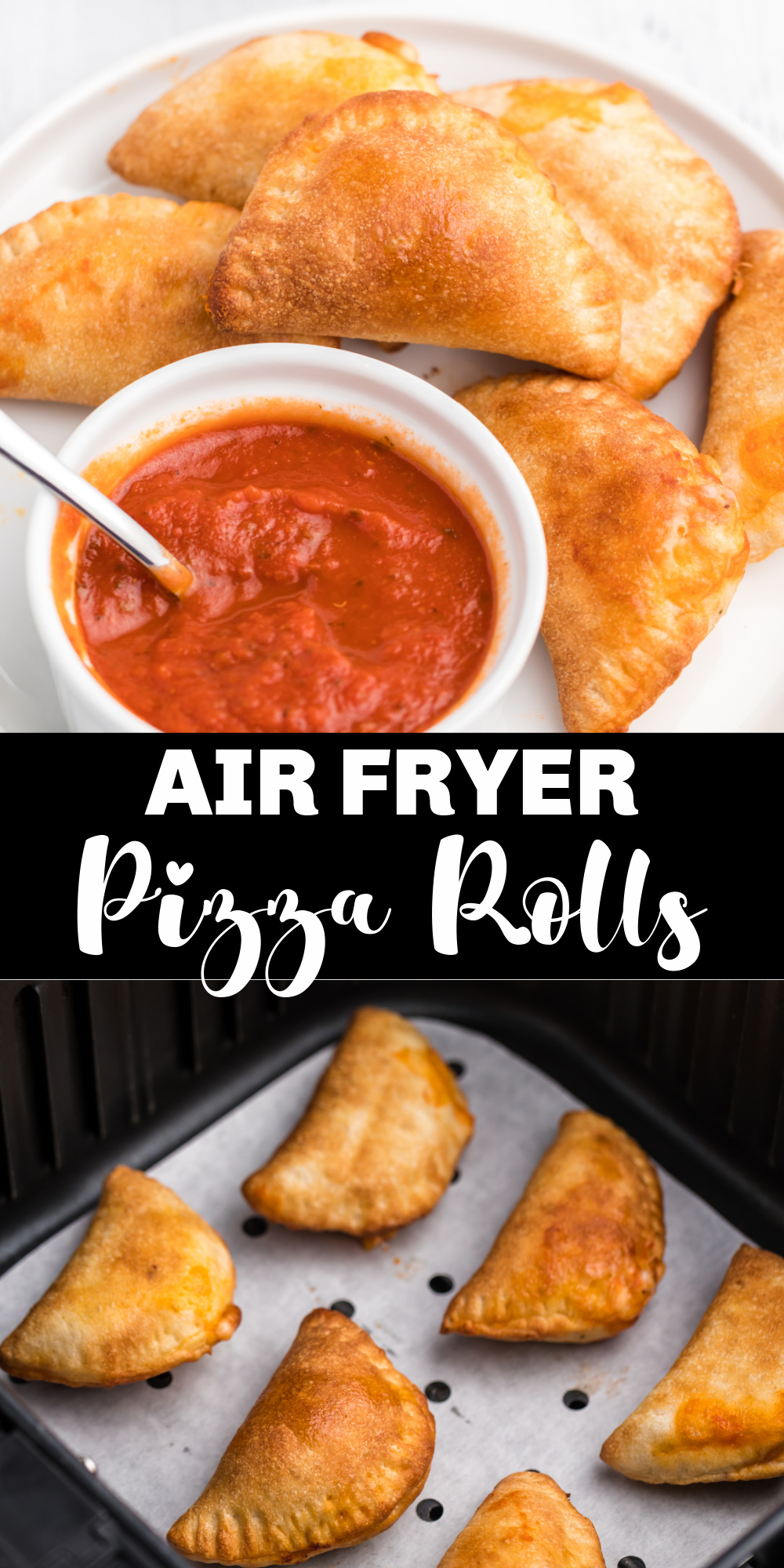 These easy Air Fryer Pizza Rolls are perfectly crispy on the outside and warm and delicious on the inside. We share how to make delicious homemade pizza rolls, as well as how to cook them from frozen. All cooked and ready in just 6 minutes with the Air Fryer!