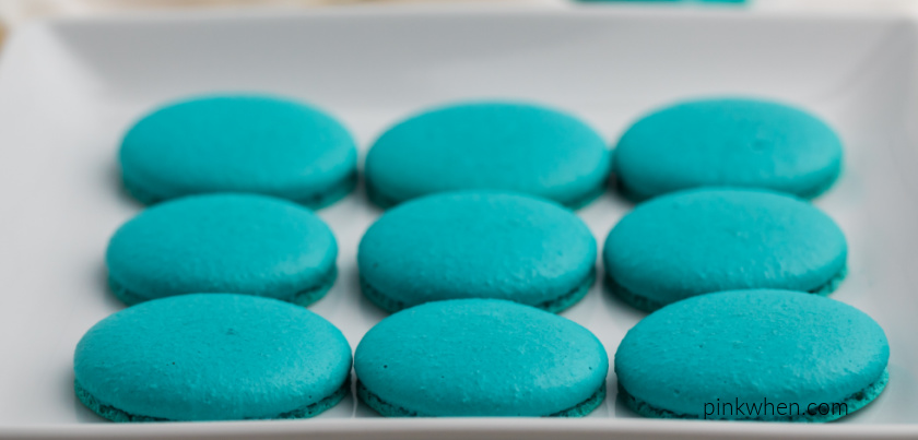 Fully baked macarons on a plate ready to serve.