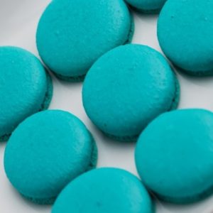 Baby Yoda Blue Cookies on a plate