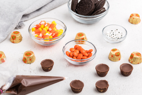 Ingredients needed for no bake Turkey cookies.