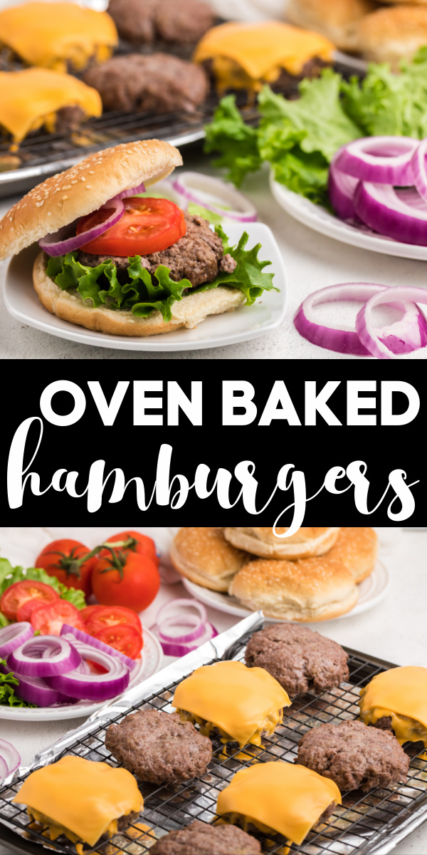 These oven baked hamburgers are a perfect rainy day recipe. If you want to make hamburgers but have to skip grilling, this is the perfect recipe. You can have these oven baked hamburgers done in less than 30 minutes from start to finish. A perfect weeknight recipe or for the lazy weekend.