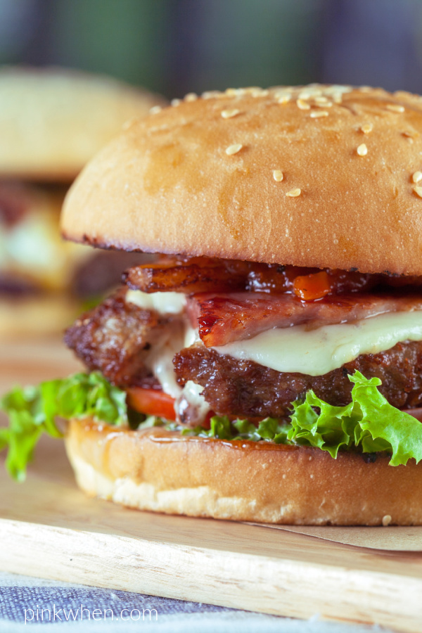Burgers  made in the Air Fryer and ready to eat. 