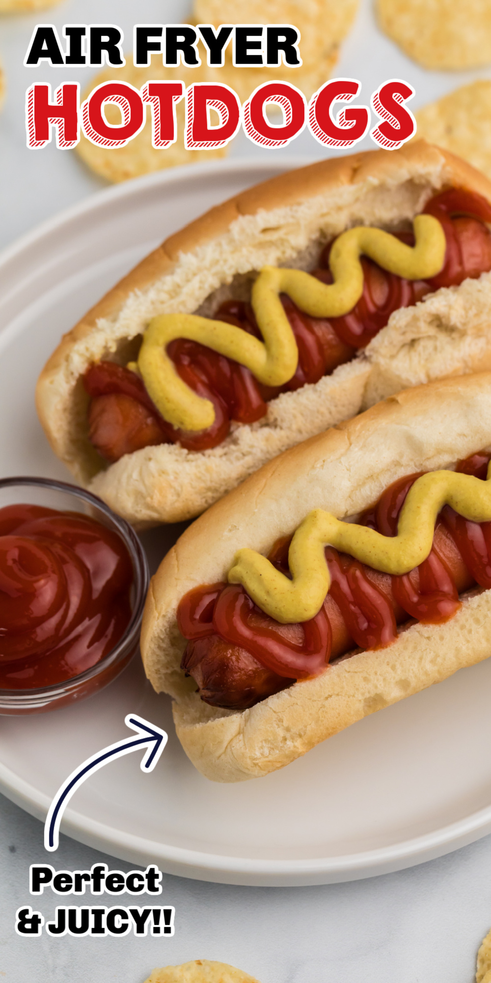 If you haven't made hot dogs in the Air Fryer you are totally missing out! No more boiling water, heating up the grill or throwing them in the microwave only to have them explode. Air Fryer Hot Dogs take just a few minutes and you will love the juicy hot dog that's made with ease.