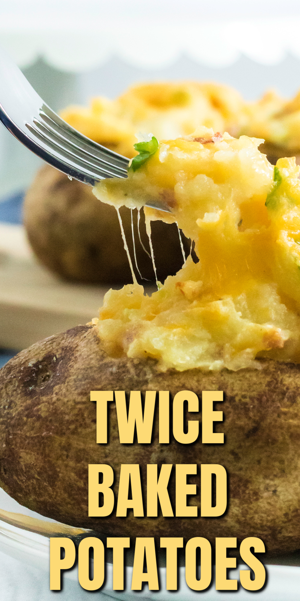 Twice Baked Potatoes are the perfect side dish or main dish and delicious comfort food. Made with russet potatoes, milk, egg, cheese, green onion, seasonings, and more. It's an easy family favorite potato recipe that never gets old.