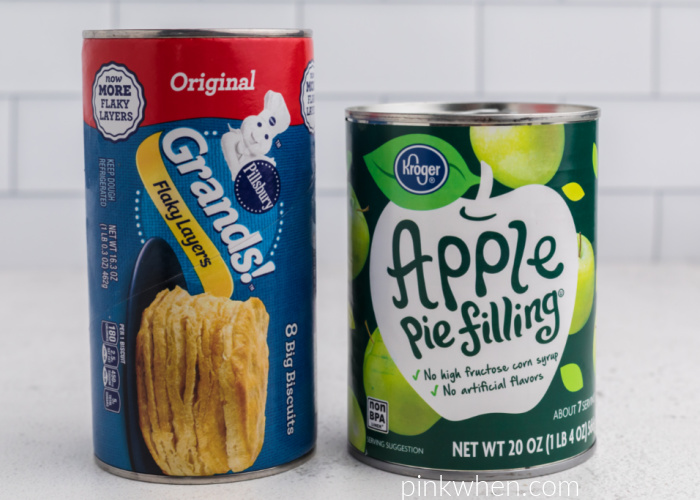 Ingredients needed to make apple pie bombs in the air fryer. 