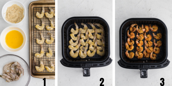 Keto Fried Shrimp step by step photos from start to finish. 