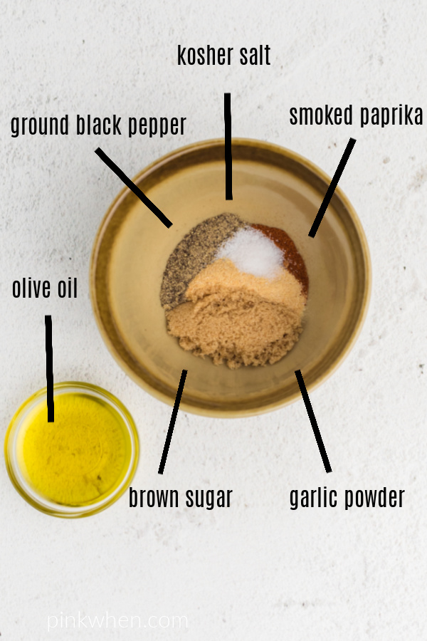 Ingredients needed to make pork tenderloin in the air fryer. 