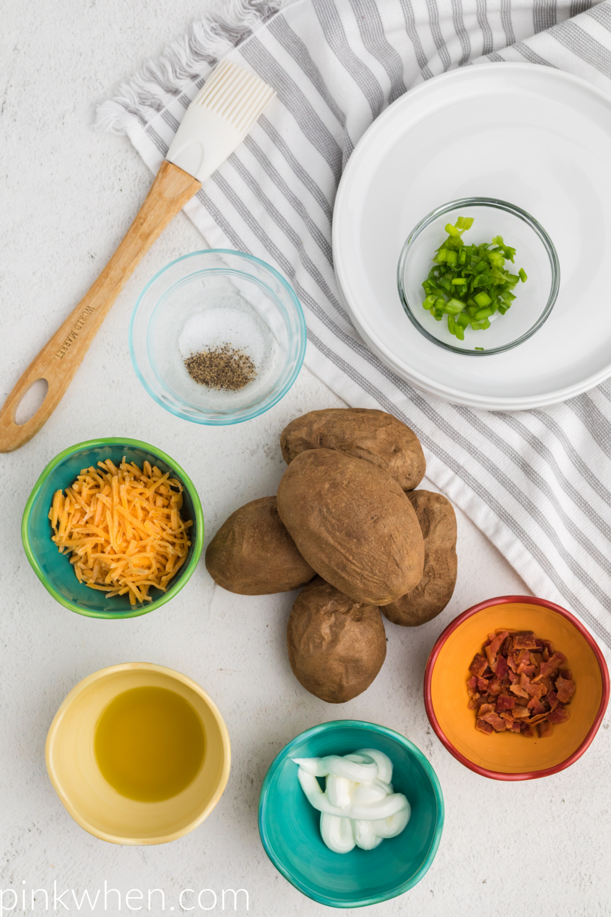 Ingredients needed to make potato skins in the air fryer. 