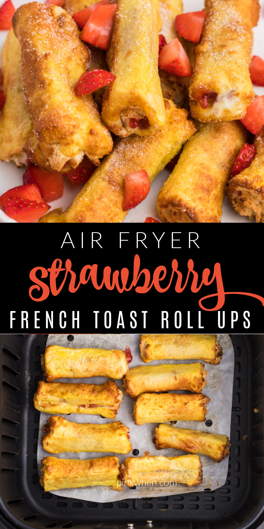 Air Fryer Strawberry French Toast Roll Ups are the fastest way to get my kids moving in the morning! Made with bread, eggs, cinnamon, sugar, strawberry preserves, and more! It's an easy air fryer recipe that's full of flavor the entire family loves.