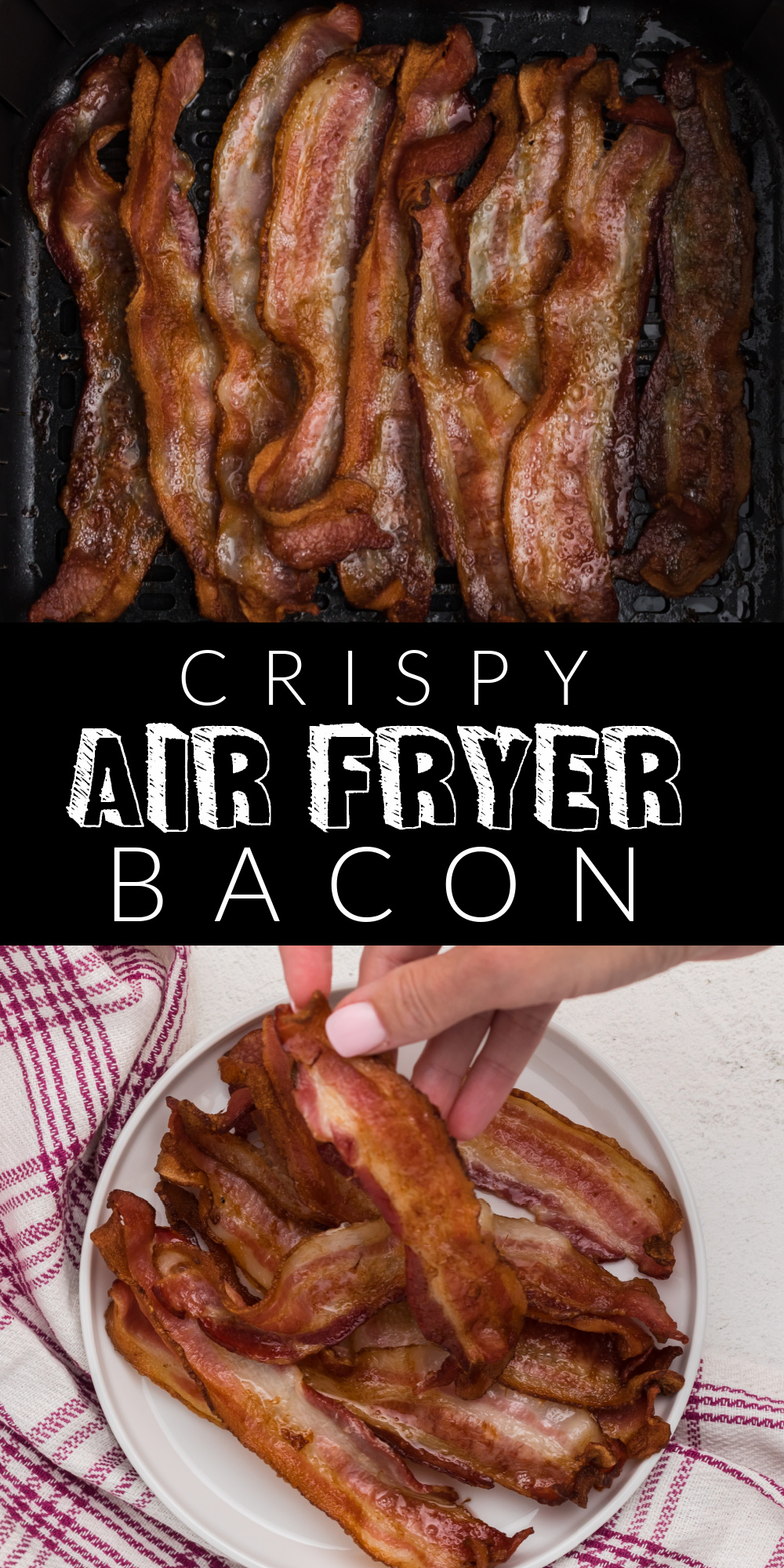 One of my new favorite ways to make crispy bacon is to make it in my Air Fryer. You'll enjoy delicious, perfect, bacon without the stress or the mess. Check out how easy it is to make Air Fryer Bacon.