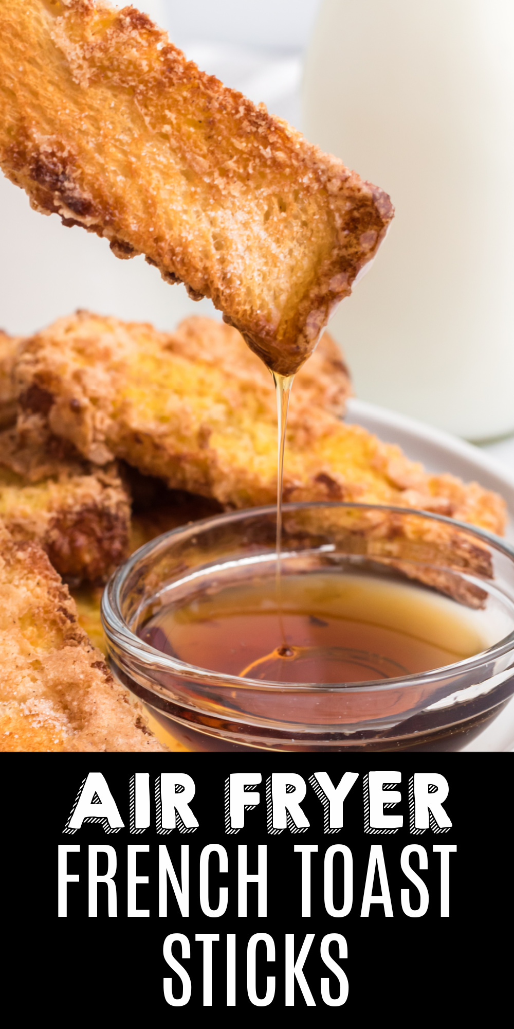 Air Fryer French Toast Sticks are one of my favorite breakfast recipes to make. This quick recipe is made with just four ingredients and done in less than 10 minutes. It's an easy recipe for French Toast that's so simple to make!