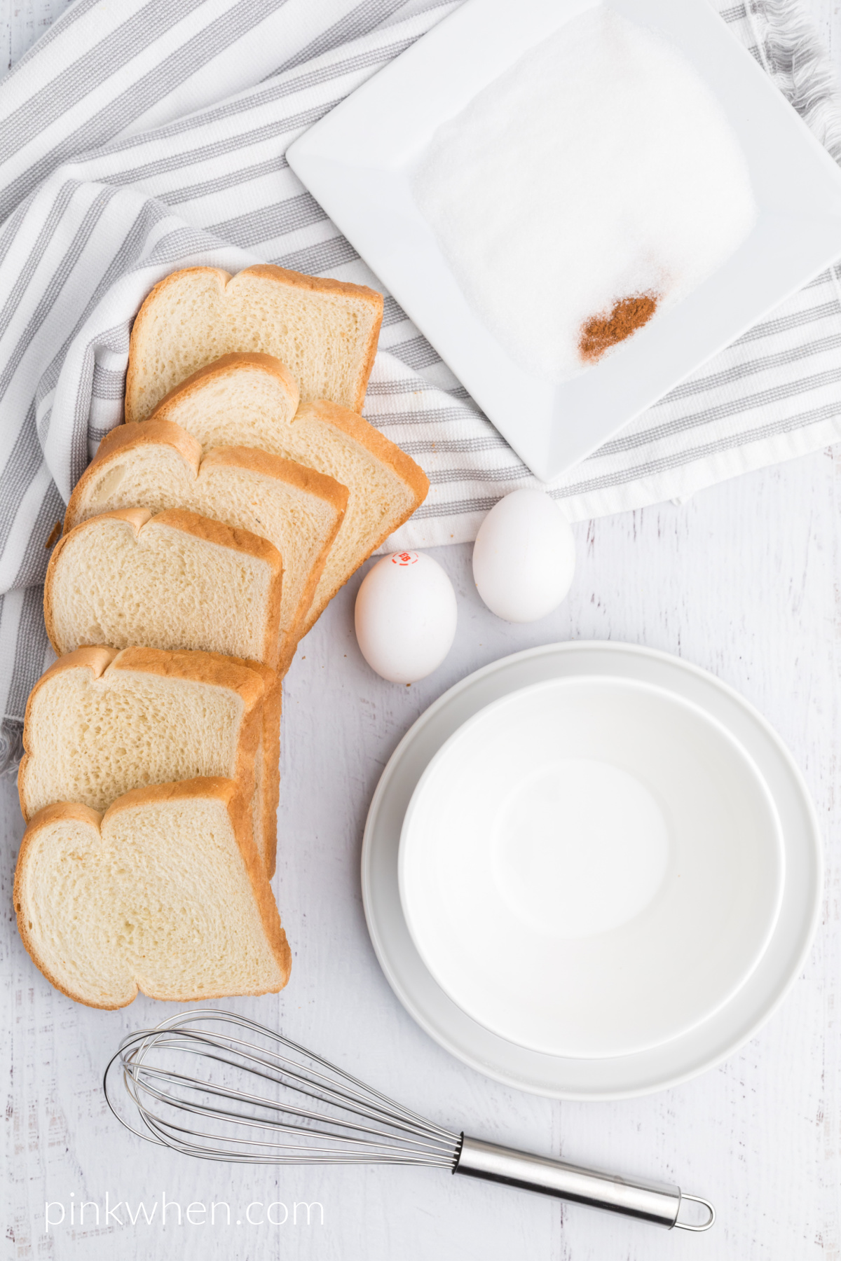 Ingredients needed to make air fryer french toast sticks