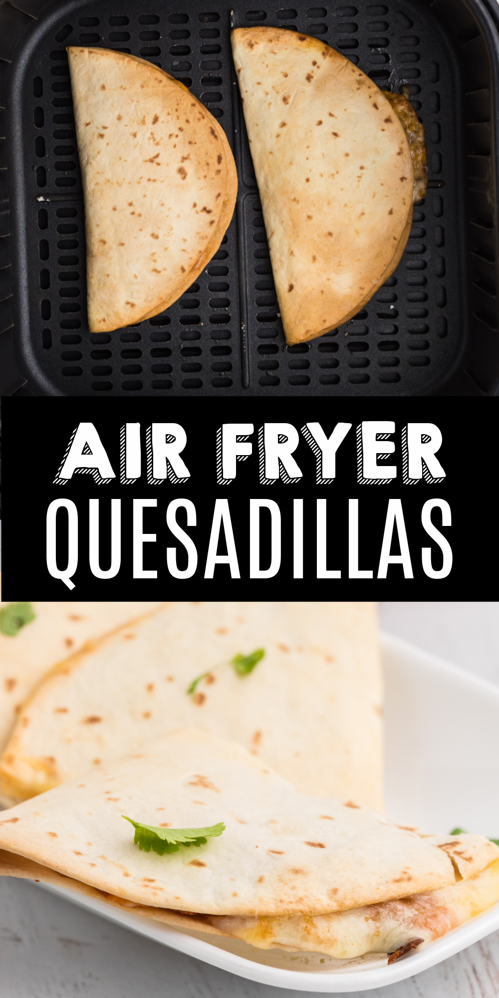 Who doesn't love Mexican food? You can get your fix in less than 10 minutes with this recipe. These Air Fryer Quesadillas are a family favorite at my house. Delicious, easy, and cheesy. You'll have that perfect crispy tortilla with this simple recipe everyone loves.