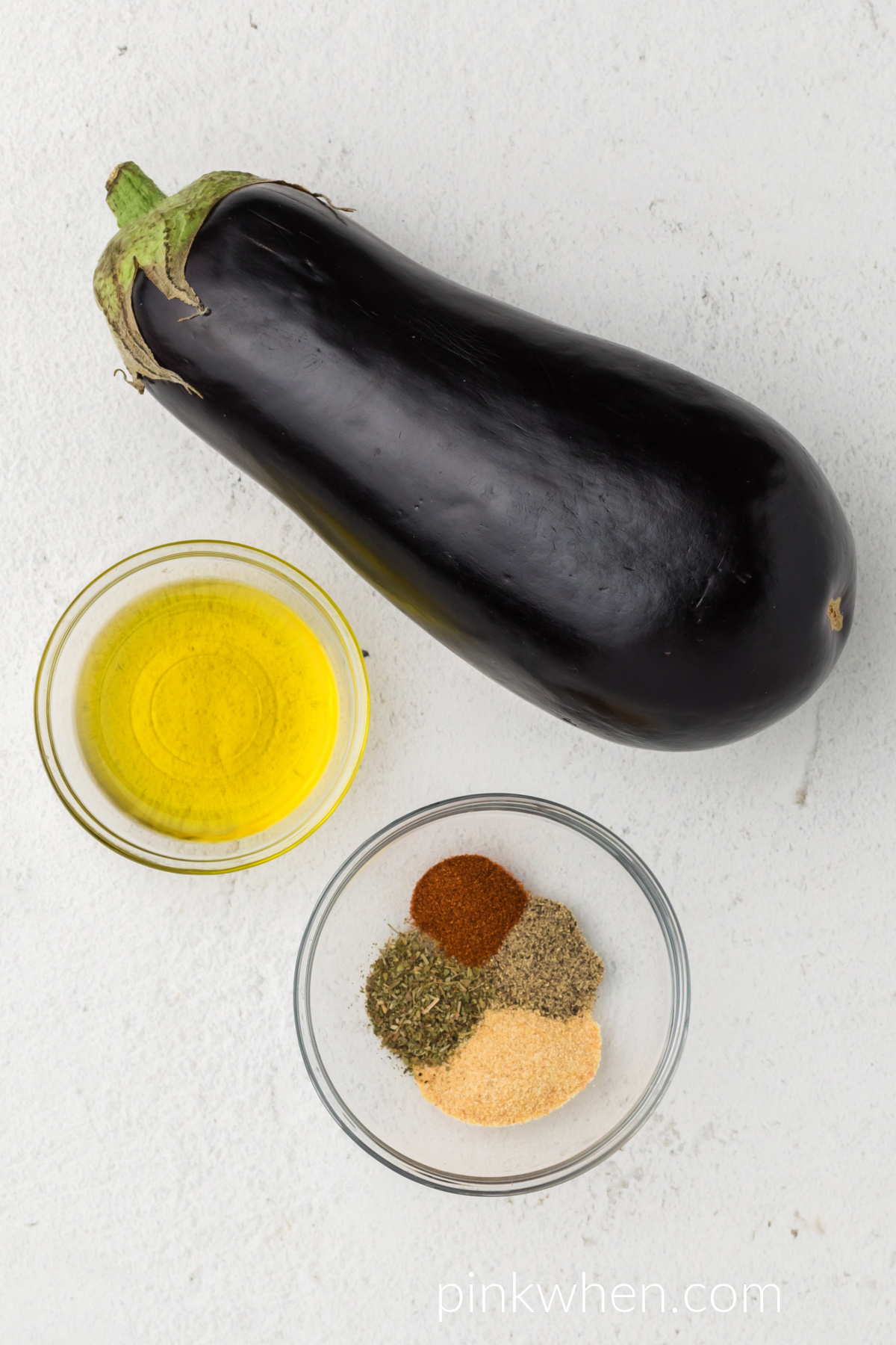 Air Fryer Eggplant ingredients to make crispy fried eggplant.