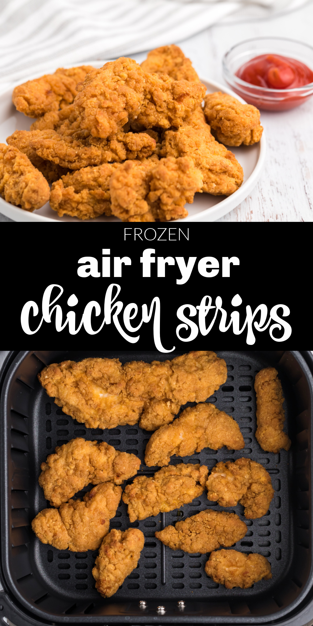 These frozen air fryer chicken tenders are super easy and made perfect in the air fryer. You’ll love how fast they are, and the kids will love how crispy and delicious they are!