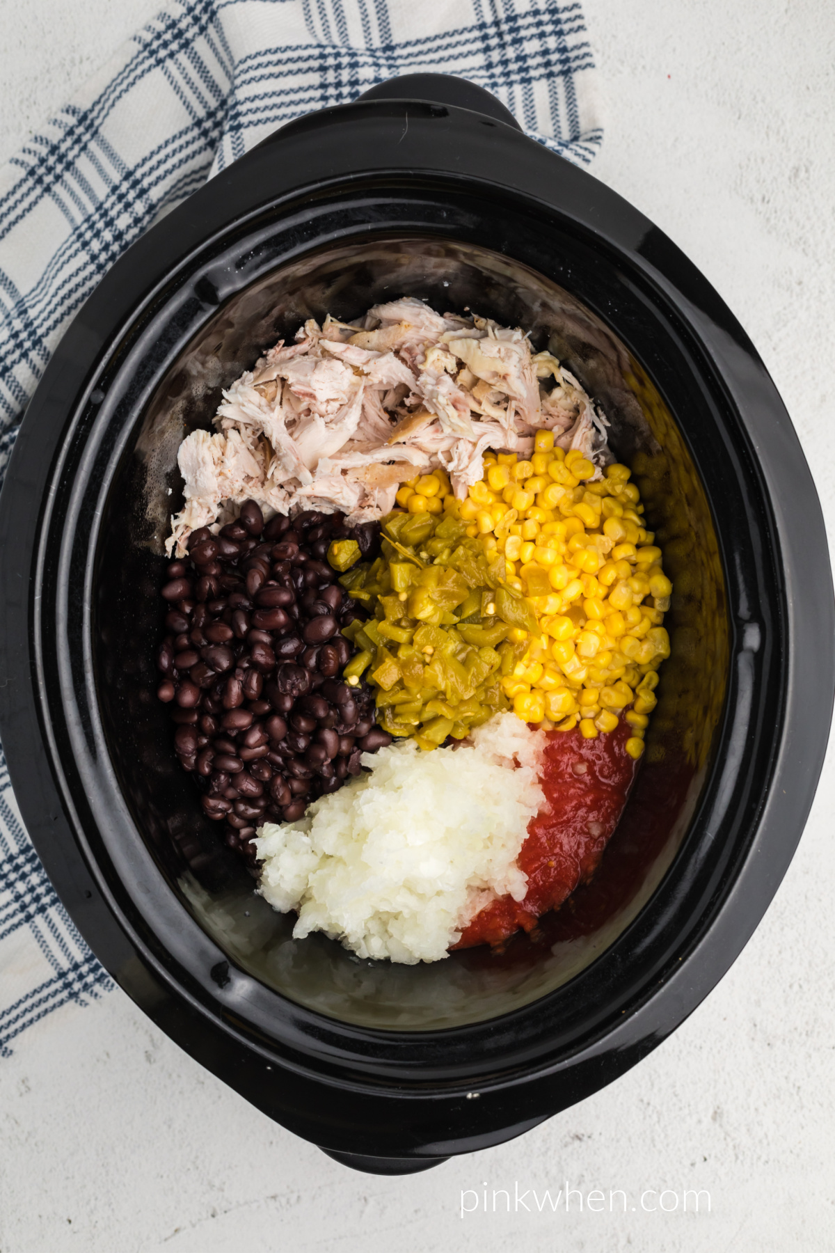 Ingredients needed to make chicken tortilla soup in the slow cooker. 