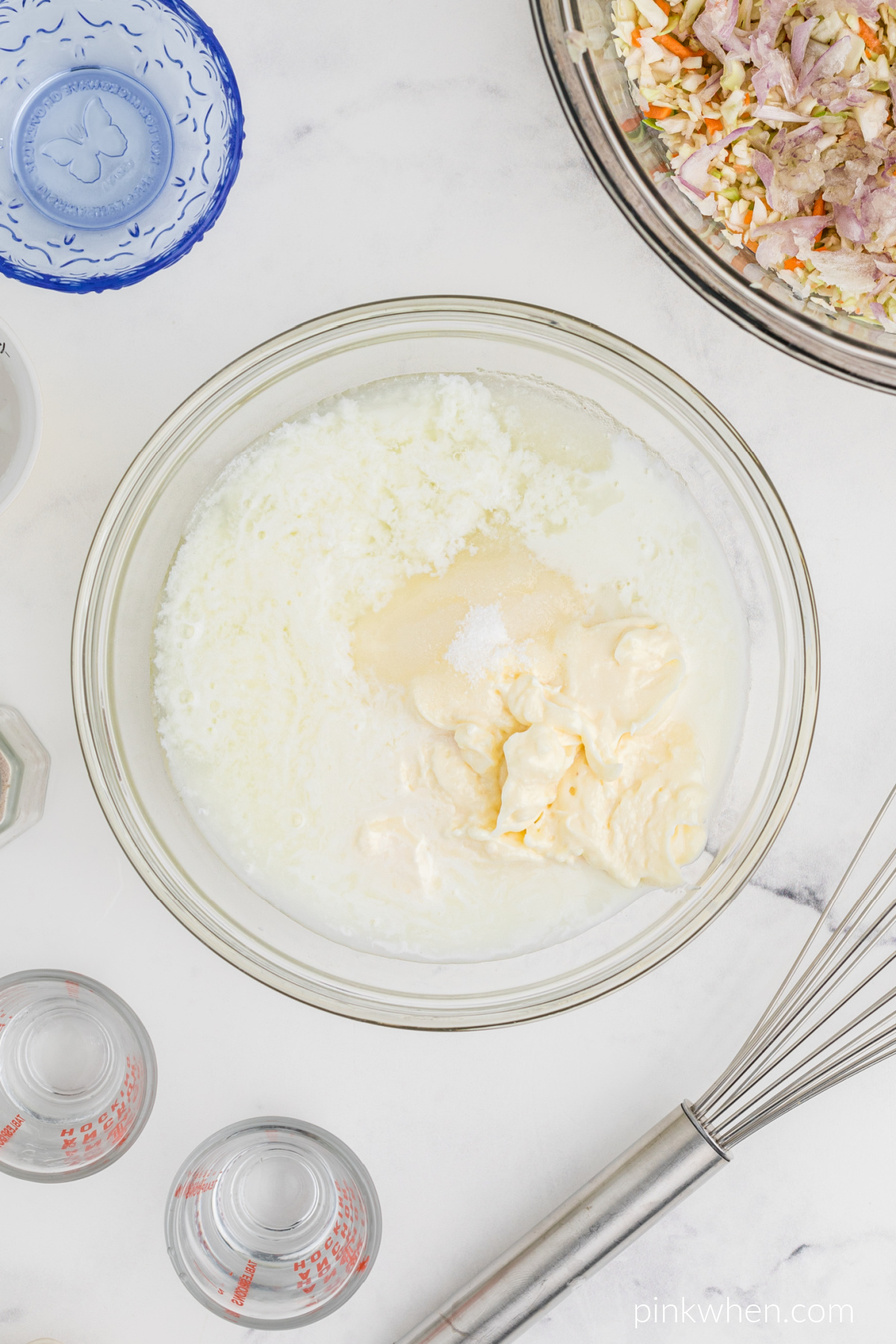 Buttermilk mixture ready to be whisked.