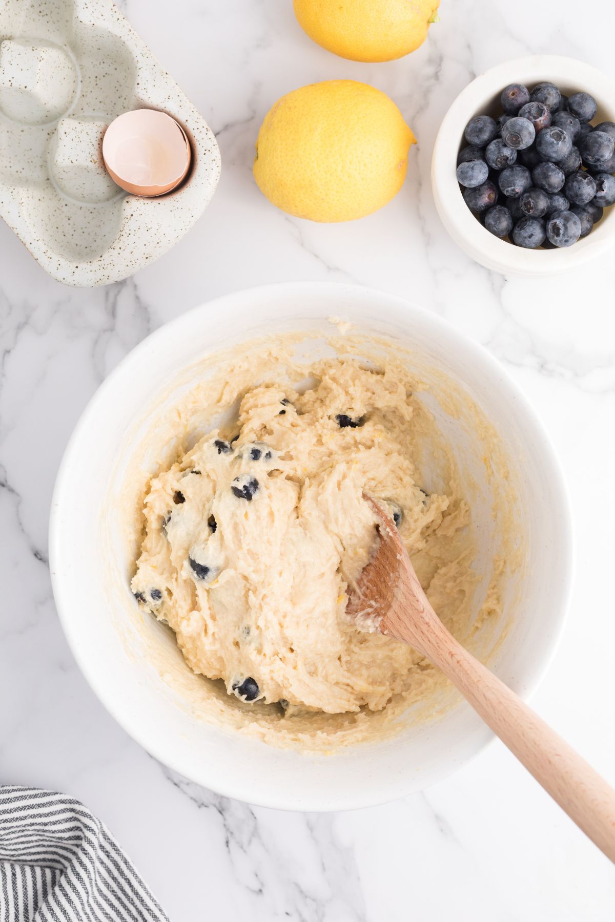 Muffin ingredients combined to form batter