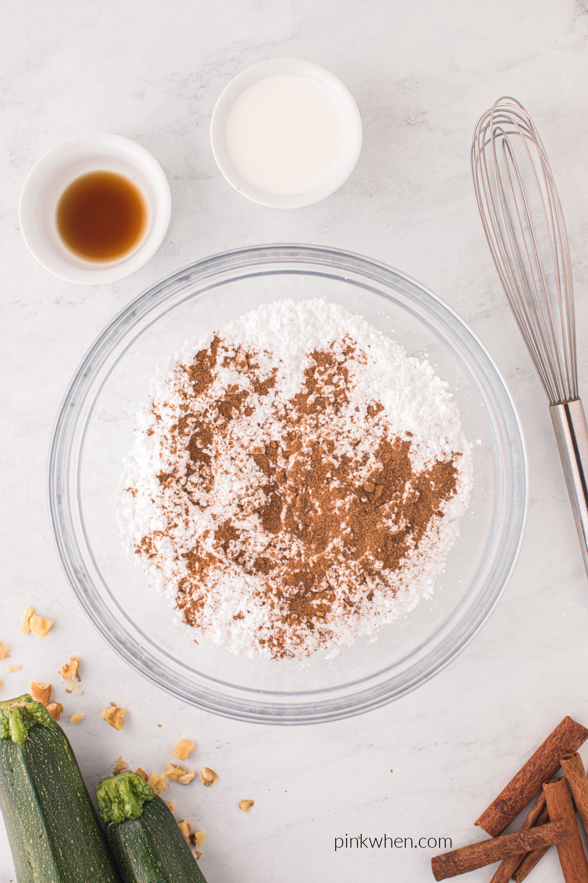 Cinnamon and sugar mixed in a bowl