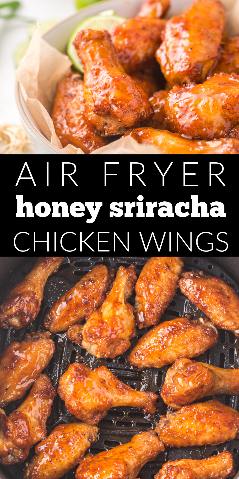 Honey Sriracha Chicken Wings are full of flavor. If you love crispy wings, you'll love this easy air fryer recipe. Perfect for your next party or for game day. 