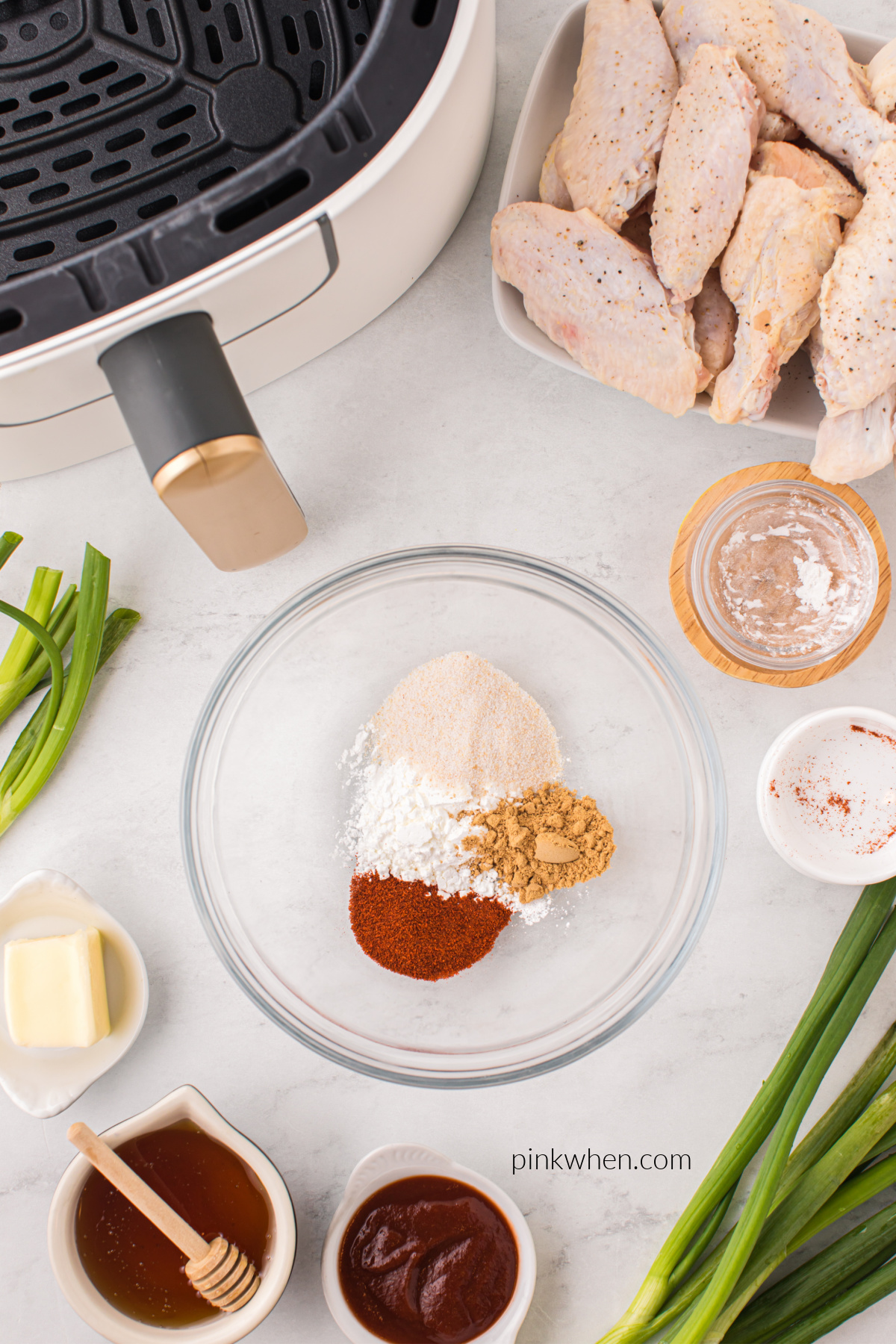 Seasonings in bowl, ready to be mixed together.