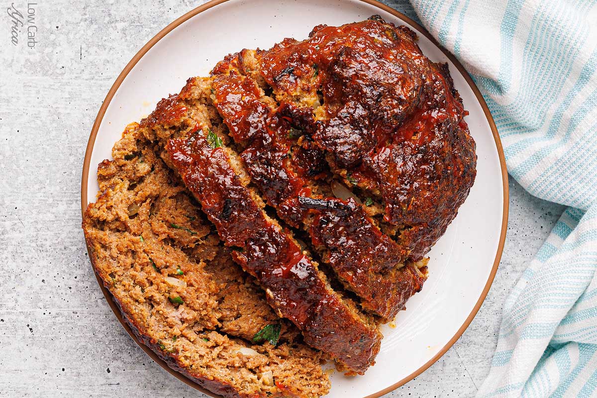 Meat loaf on a plate.