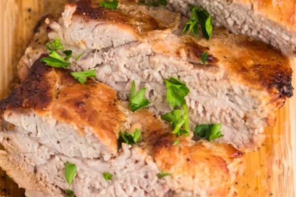 Slices of Air Fryer Pork Tenderloin.